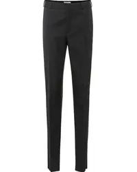 Saint Laurent Pantaloni in crêpe e satin Nero