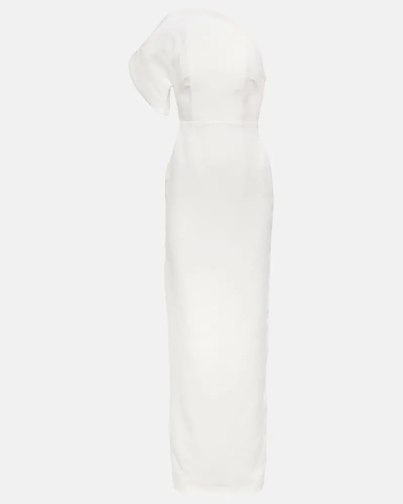 Roland Mouret Abito lungo asimmetrico in lana e seta Bianco