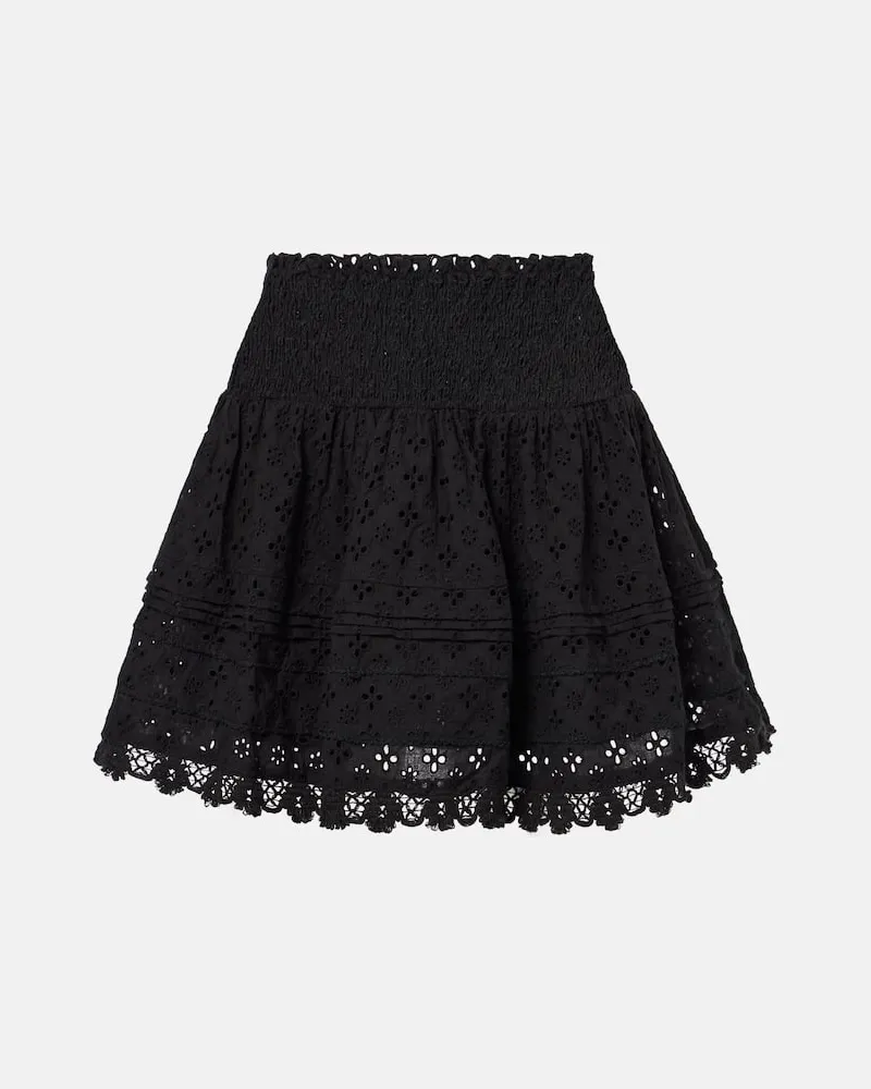 Poupette St Barth Minigonna Galia in pizzo di cotone Nero