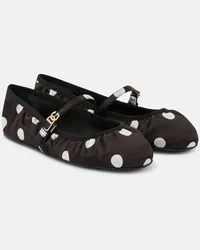 Dolce & Gabbana Ballerine Odette in raso a pois Nero