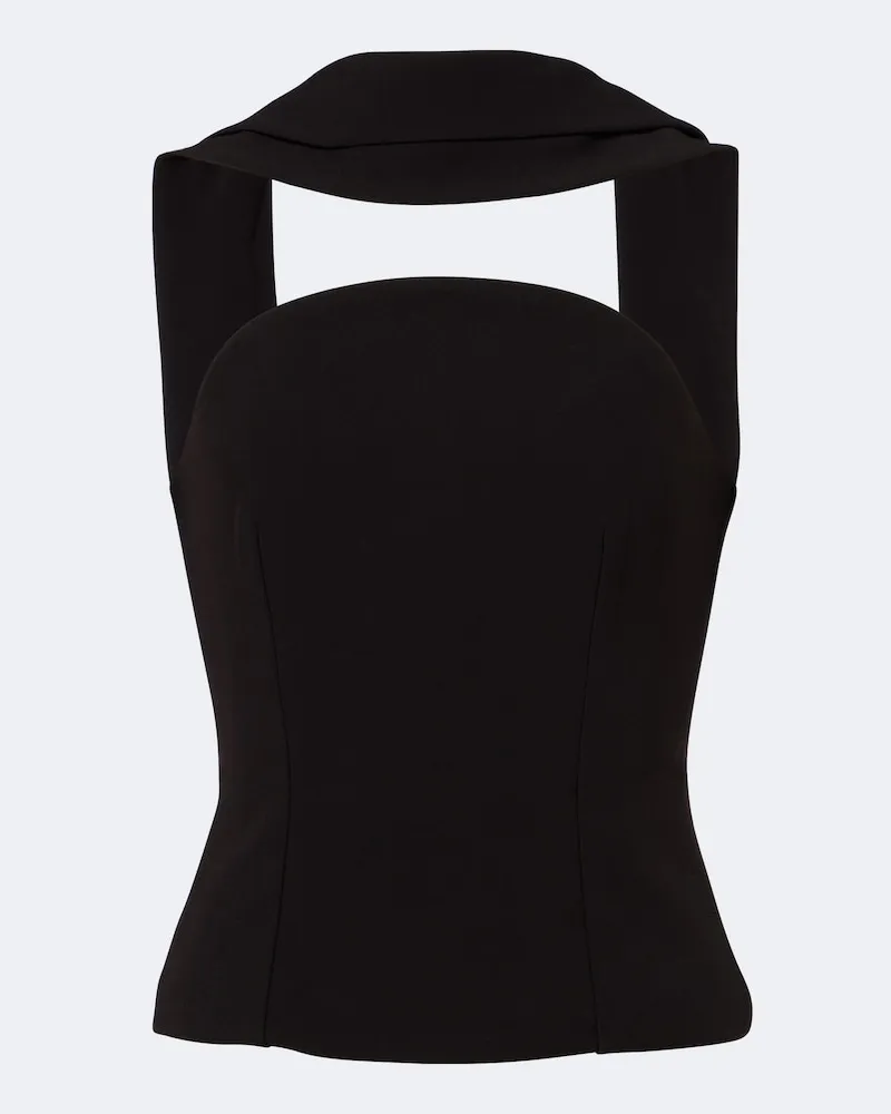 Roland Mouret Top in crêpe Nero