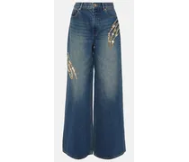 Jeans Claw con cut-out e decorazioni