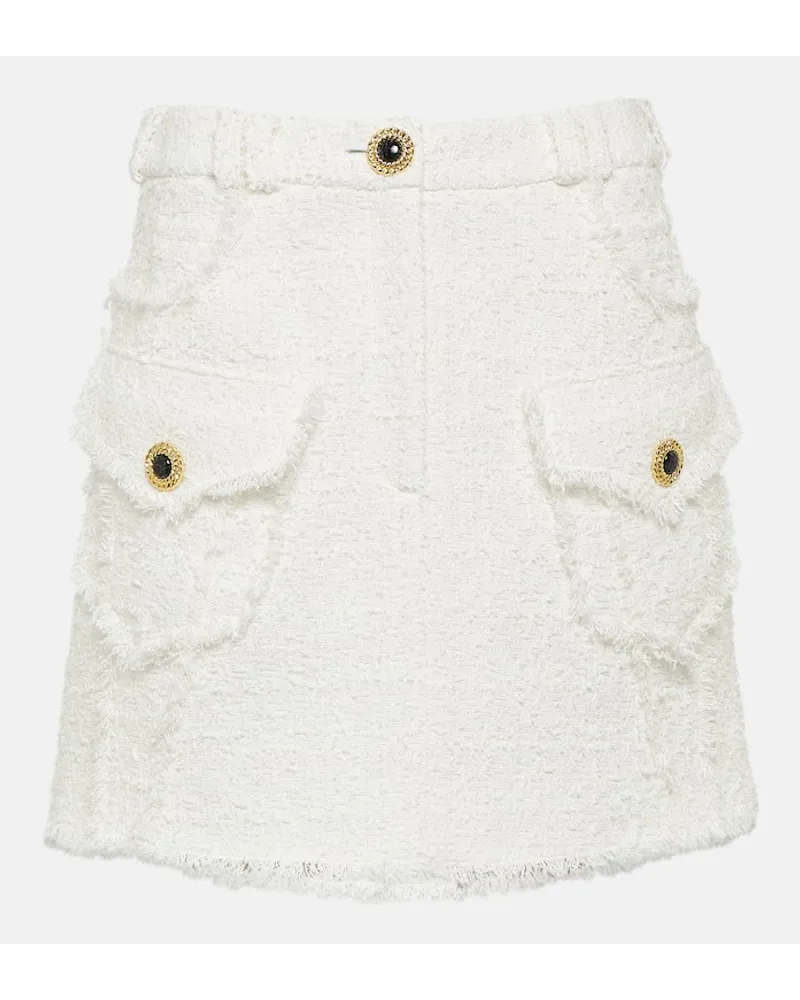 Balmain Minigonna in tweed Bianco