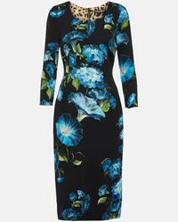 Dolce & Gabbana Abito midi in misto seta Nero