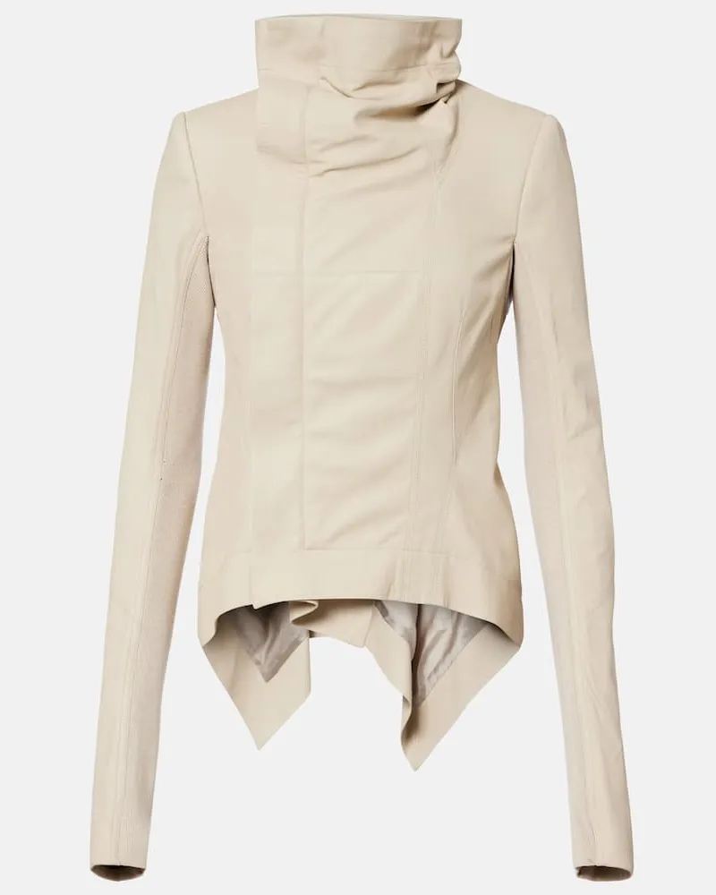 Rick Owens Giacca biker Naska in pelle Beige