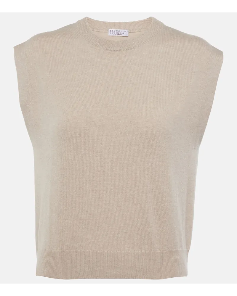 Brunello Cucinelli Gilet in cashmere Beige