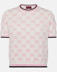 Gucci T-shirt in jacquard di cotone GG Multicolore