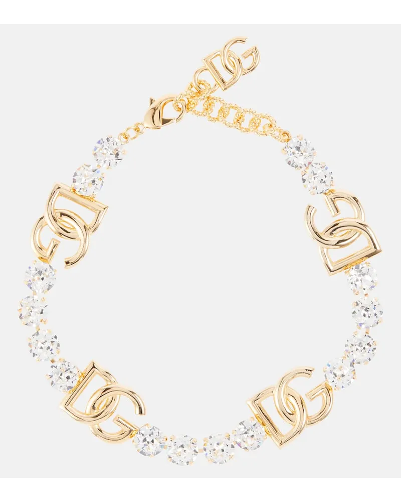 Dolce & Gabbana Collana DG con cristalli Oro