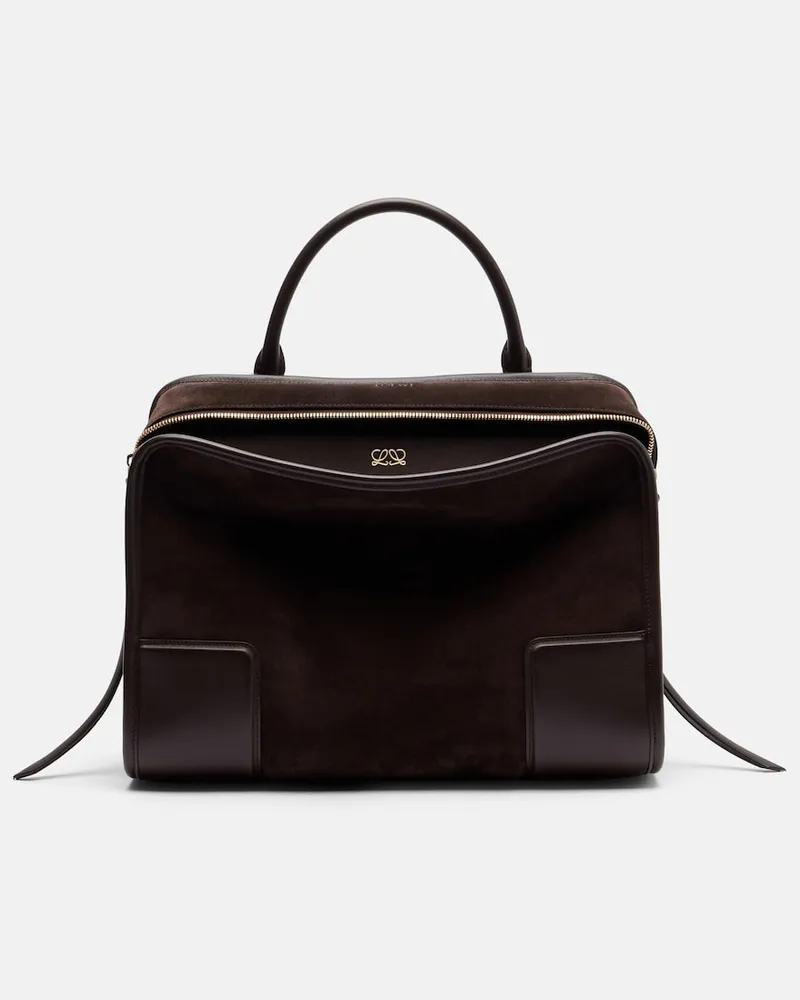 Loewe Borsa Amazona 180 Large in suede Marrone