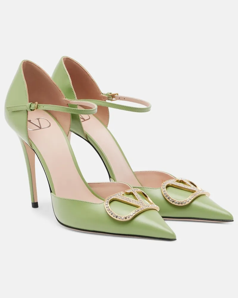 Valentino Garavani Pumps D'Orsay VLogo in pelle Verde