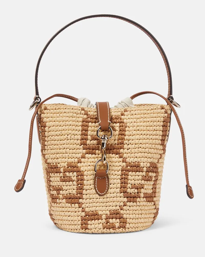 Gucci Secchiello GG Mini con pelle Beige