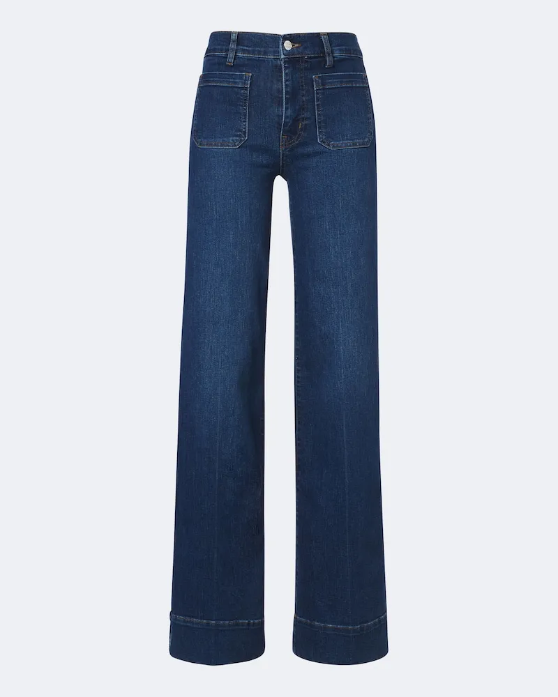 Frame Denim Jeans a gamba larga Slice Blu