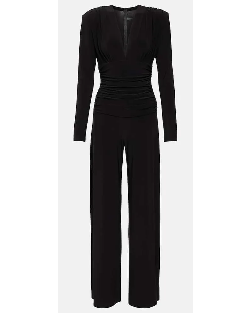 Norma Kamali Jumpsuit in jersey con ruches Nero