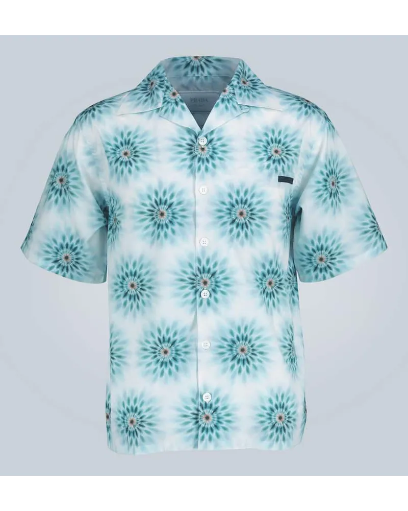 Prada Camicia stampata in cotone Multicolore