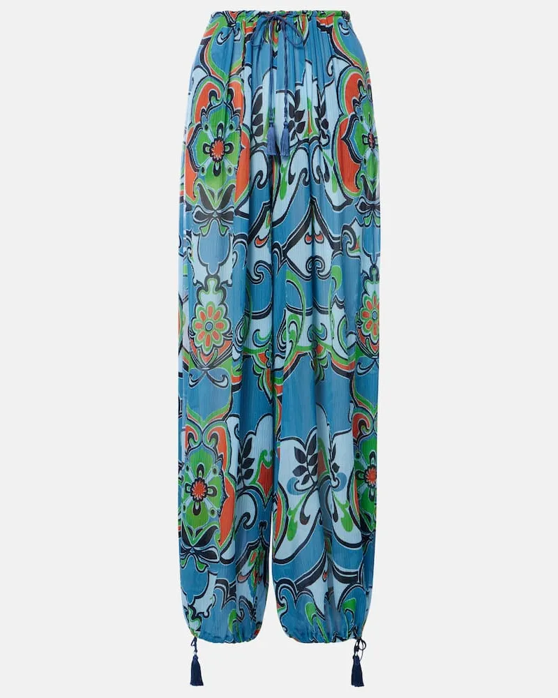 Etro Pantaloni a gamba larga con stampa Multicolore