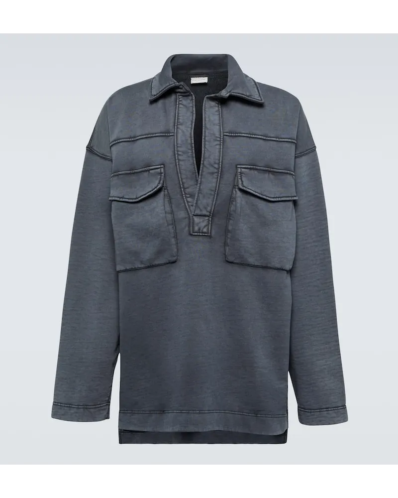 Dries van Noten Felpa oversize Hassette in jersey di cotone Grigio