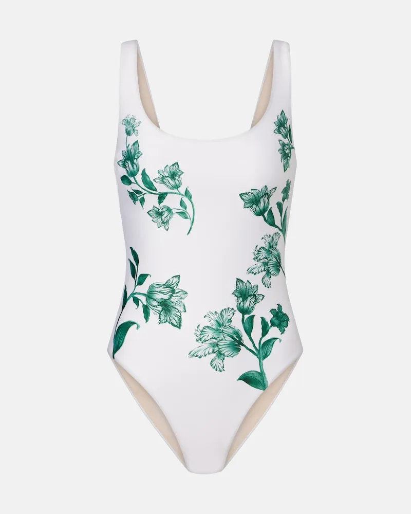 AGUA BENDITA Costume intero Gema con stampa floreale Bianco