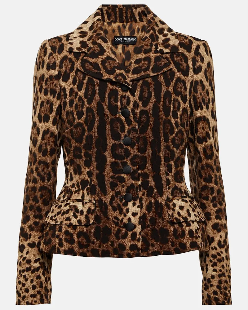 Dolce & Gabbana Giacca in crÃªpe di lana con stampa Multicolore