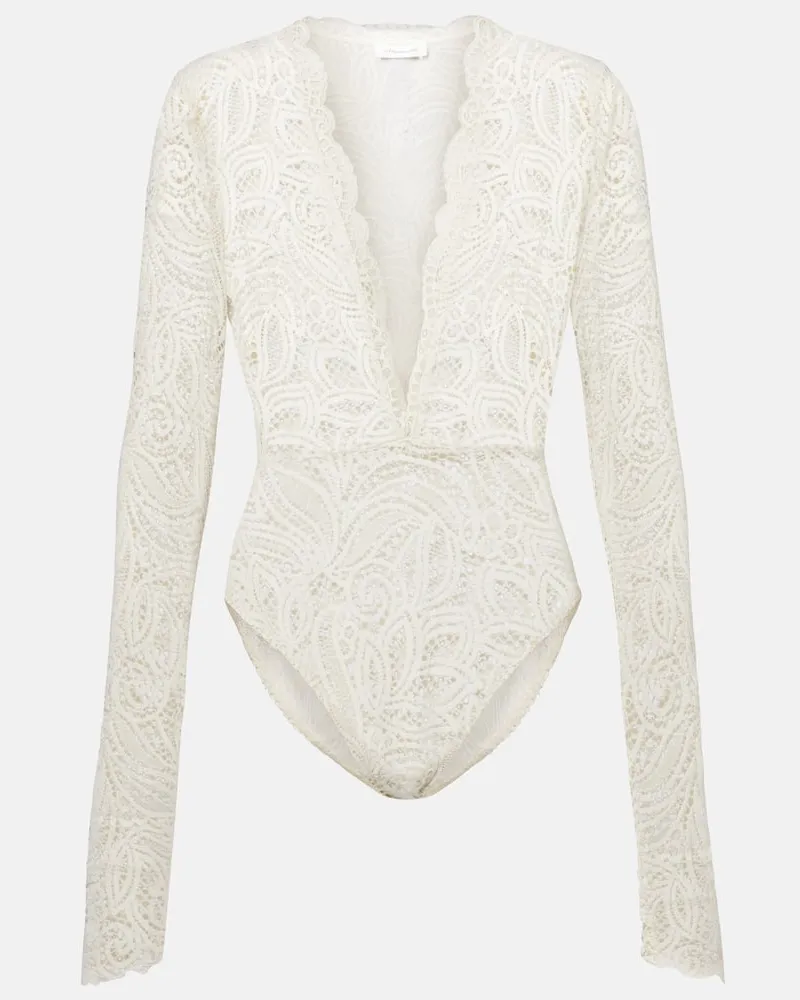 Alexandra Miro Body Ariella in pizzo Bianco