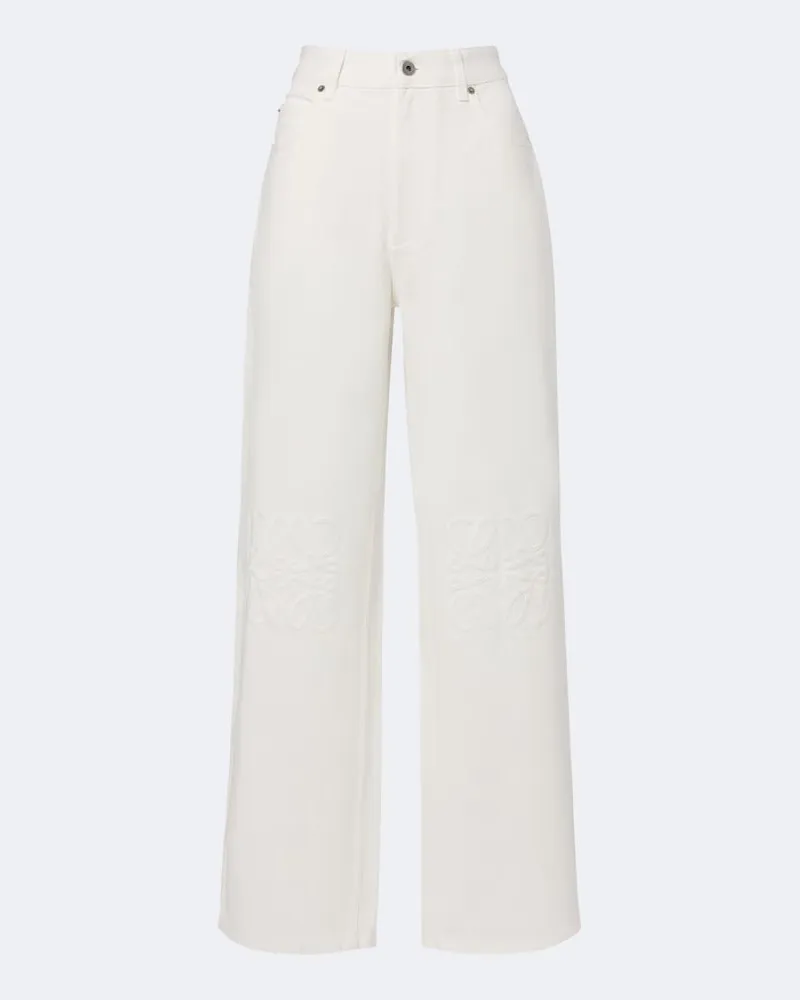Loewe Jeans Anagram a gamba larga Bianco
