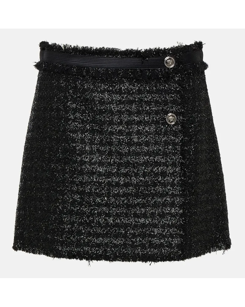 Versace Minigonna in bouclÃ Nero