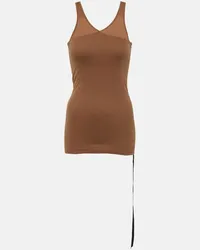 Rick Owens DRKSHDW - Tank top Double Ziggy in cotone Marrone