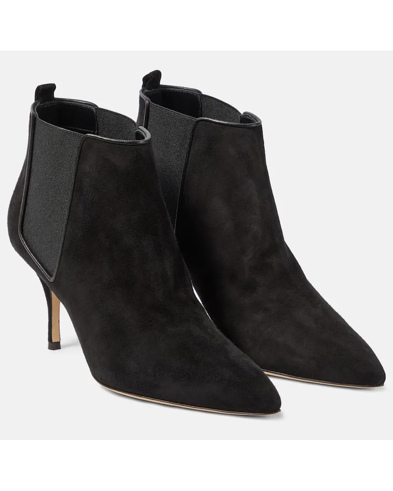 Manolo Blahnik Stivaletti Dildi Otto in suede Nero