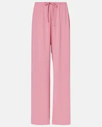 Dries van Noten Pantaloni regular a vita alta Rosa