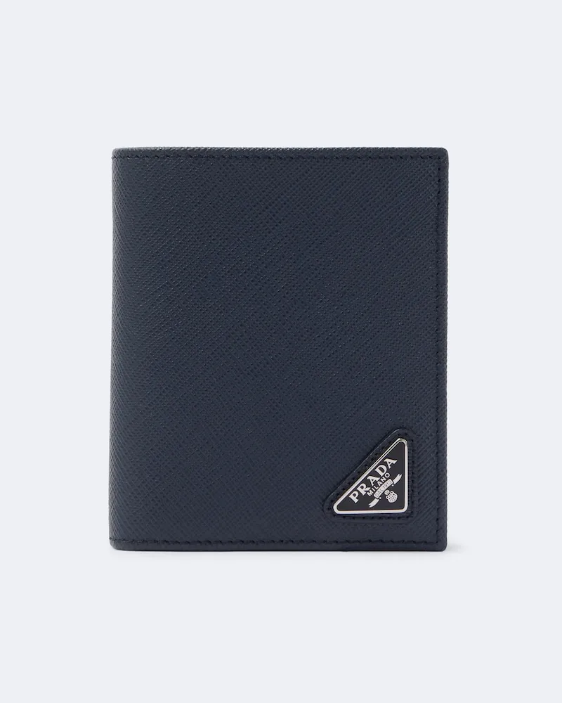 Prada Portafoglio Saffiano in pelle Blu