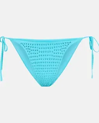 Self-Portrait Slip bikini con decorazioni Blu