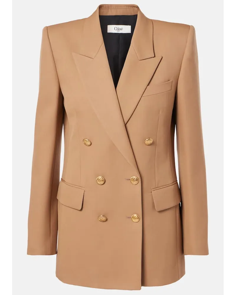 Chloé ChloÃ© Blazer doppiopetto in lana vergine Marrone