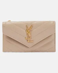 Saint Laurent Portafoglio Cassandre in pelle Beige