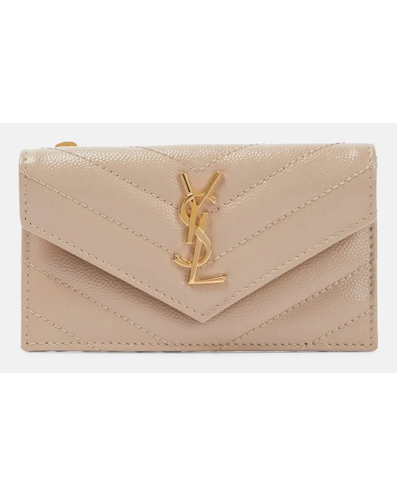 Saint Laurent Portafoglio Cassandre in pelle Beige