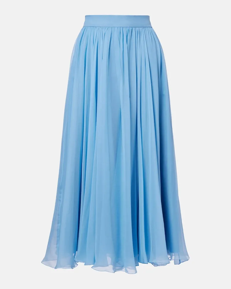 Dolce & Gabbana Gonna midi in chiffon di seta Blu