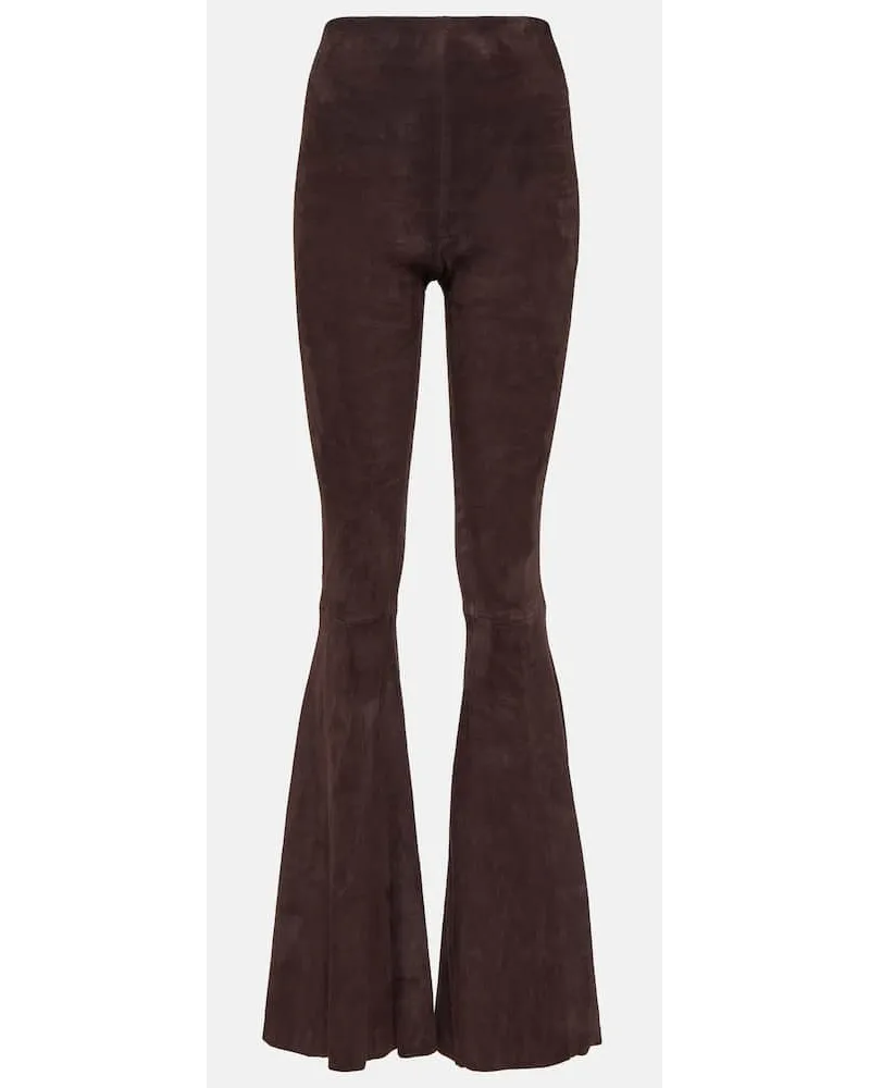 Stouls Pantaloni flared Cherilyn in suede Marrone