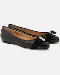 Ferragamo Ballerine Varina in pelle matelassé Nero