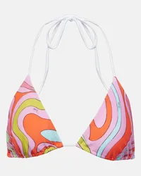 Emilio Pucci Top bikini Marmo con stampa Multicolore