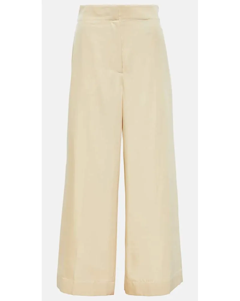Joseph Pantaloni Thurlow in seta e cotone Bianco