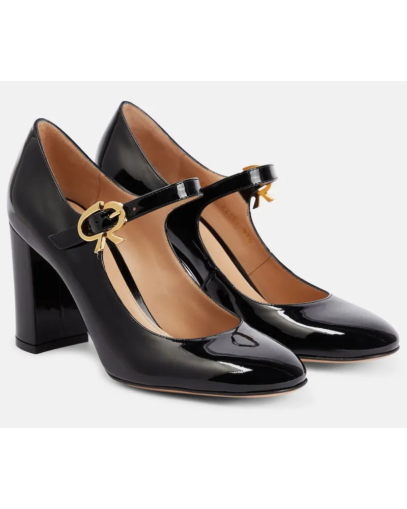 Gianvito Rossi Pumps Mary Ribbon in vernice Nero