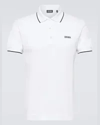 Ermenegildo Zegna Polo in misto cotone con logo Bianco