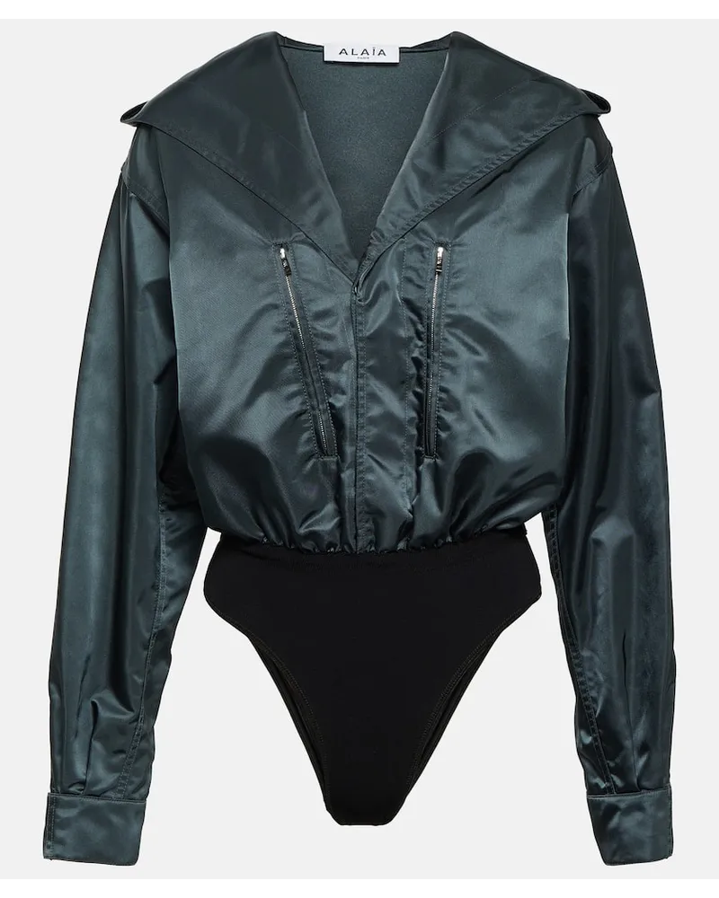 Alaïa AlaÃ¯a Body con cappuccio Blu