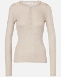 Gabriela Hearst Top Julian in cashmere e seta Beige