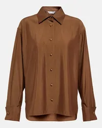 Max Mara Camicia Zuai in lana e seta Marrone