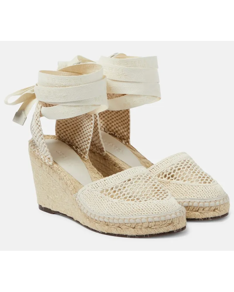Isabel Marant Espadrillas Alfafi in rafia con zeppa Bianco