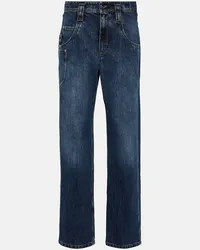 Brunello Cucinelli Jeans a gamba larga e vita media Blu