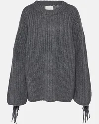 Lisa Yang Pullover Hilma in cashmere con frange Grigio