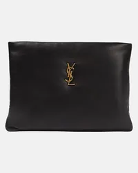 Saint Laurent Clutch Calypso Large in pelle Nero