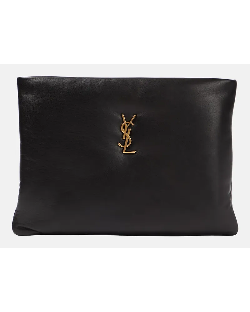 Saint Laurent Clutch Calypso Large in pelle Nero