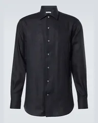 Loro Piana Camicia André in lino Blu