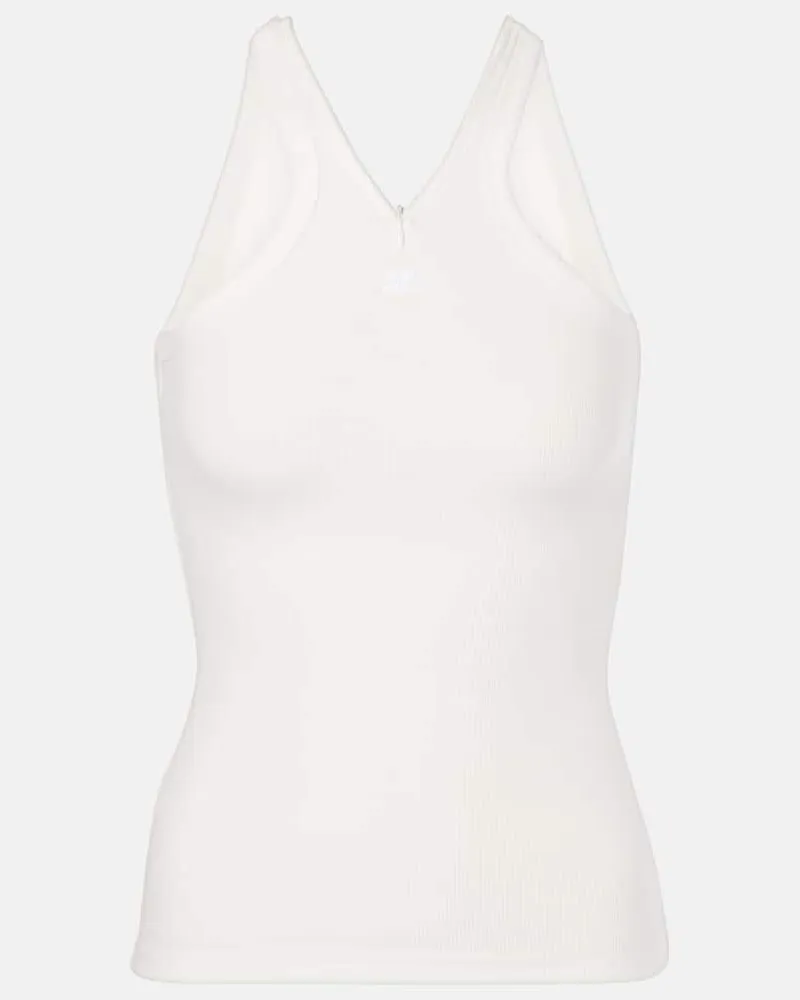 Courrèges CourrÃ¨ges Tank top in cotone a coste Bianco